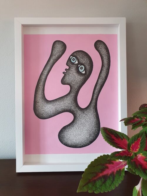 Akryl på papper av Olof Odier