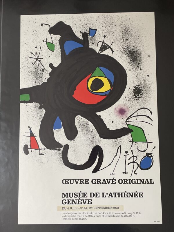Miró, œuvre gravé original, Musée de l’athénée Genève av Joan Miró Orginalaffisch av Joan Miró